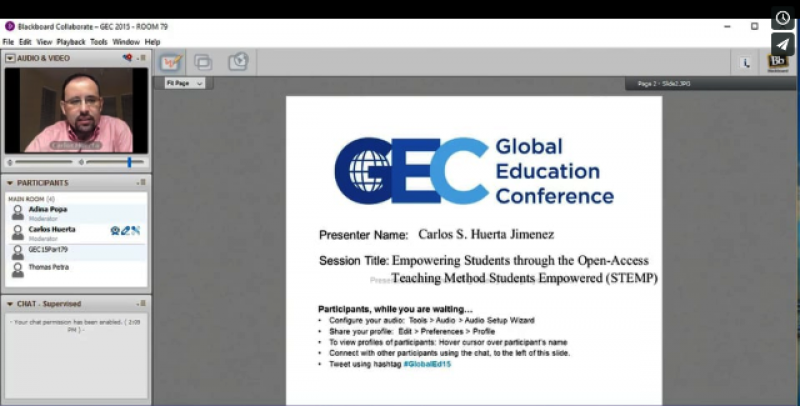 USMEXFUSION Presentation on STEMP Teaching Method at the virtual conference GEC15 - Nov 17, 2015