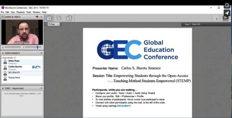 USMEXFUSION Presentation on STEMP Teaching Method at the virtual conference GEC15 - Nov 17, 2015 USMEXFUSION Presentation on STEMP Teaching Method at the virtual conference GEC15 - Nov 17, 2015